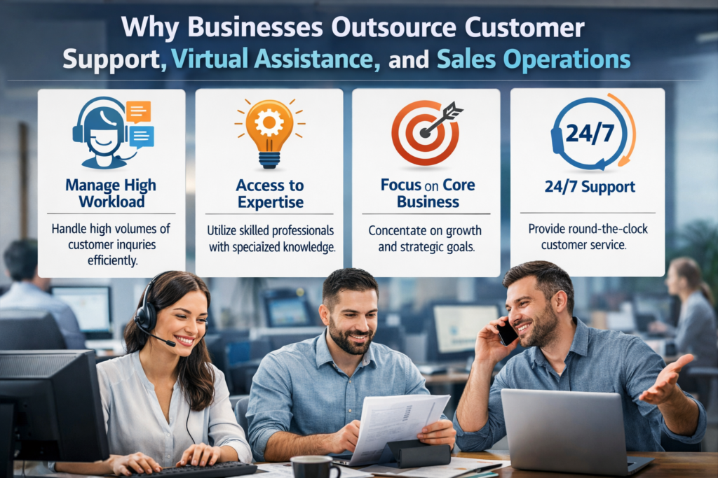Why Businesses Outsource Customer Support, Virtual Assistance, and Sales Operations